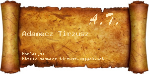 Adamecz Tirzusz névjegykártya